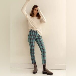 Urban Outfitters Tessa Plaid Notched‎ Cropped High Waisted Pant Size 0